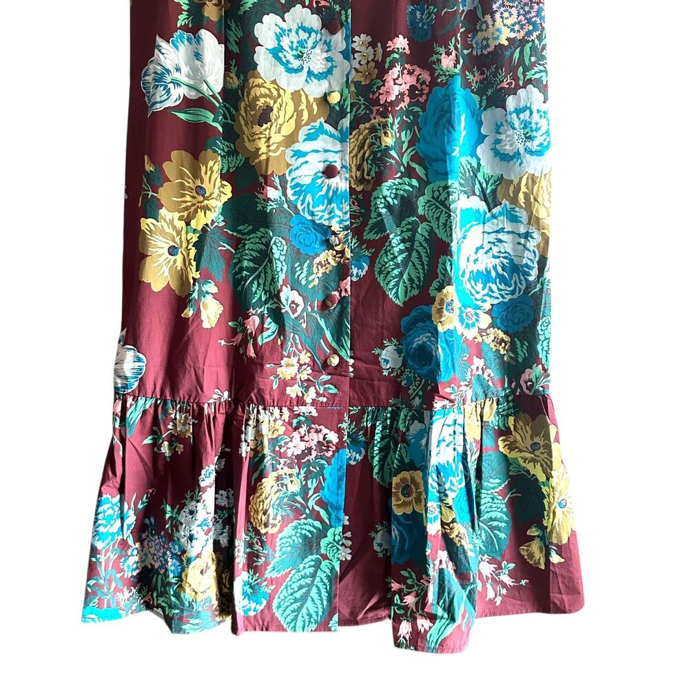 TUCKERNUCK‎ Alice Oxblood Verdant Floral Midi Dress NWT Small - Picture 4 of 5